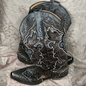 Brown embellished and embroidered Corral boots